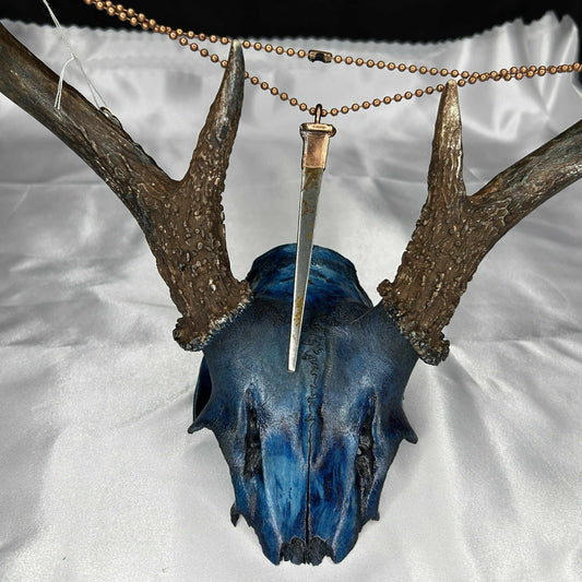 Coffin Nail Necklace on Brass Chain