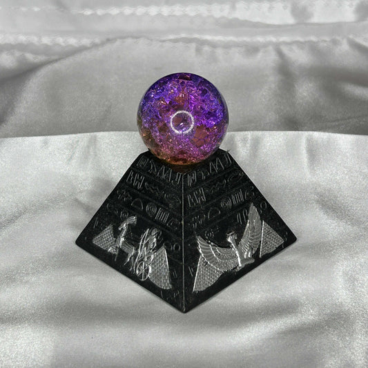 Egyptian Hieroglyph Pyramid Sphere Holder
