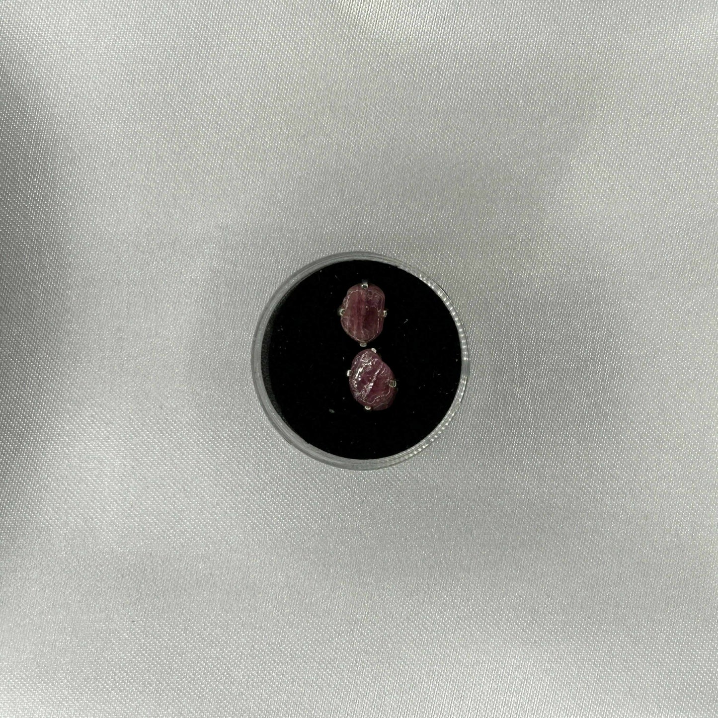 Pink Tourmaline Raw Cut Sterling silver Earrings