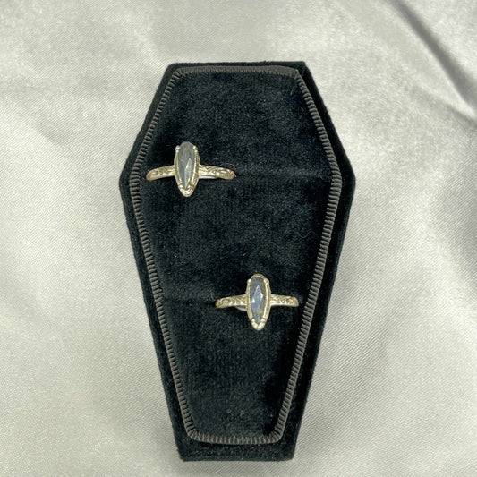 Labradorite Sterling Silver Tear Cut Ring