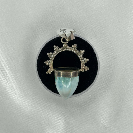 Larimar Rain Drop with Sterling Silver Bridge Bezzle