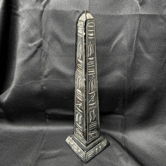 Hand Carved Black Obelisk