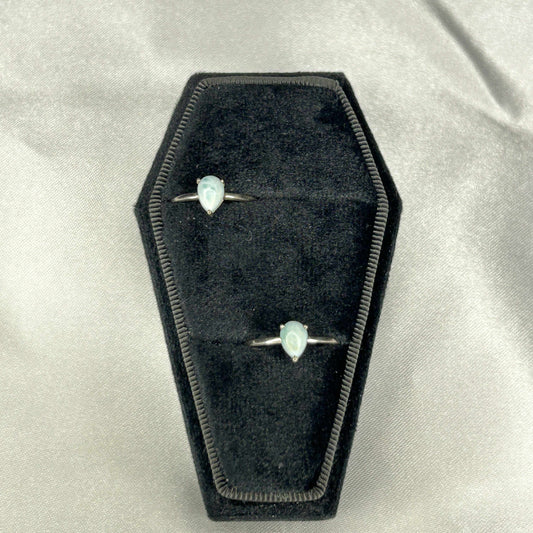 Larimar Sterling Silver Rain Drop Cut Ring
