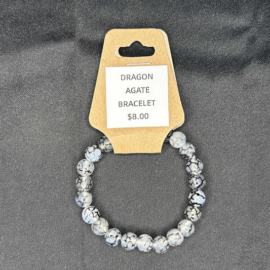 Dragons Vein Agate 8mm Bracelet