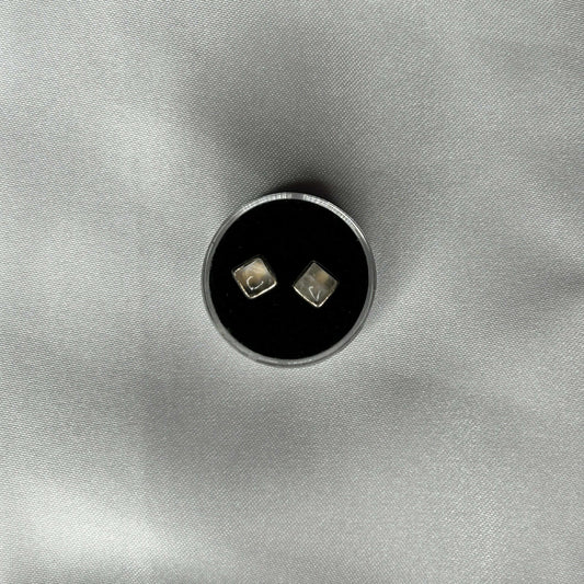 Rose Quartz Square Cut sterling Silver Earrings