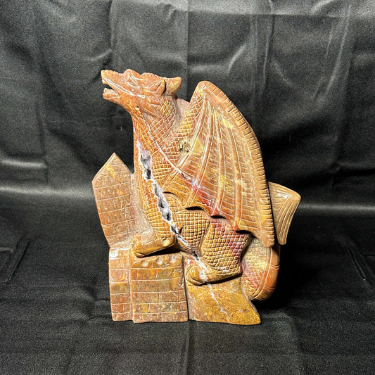 Ocean Jasper Dragon Statue