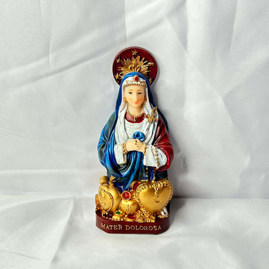 Mater Dolorosa in Dark Robes 6in Statue