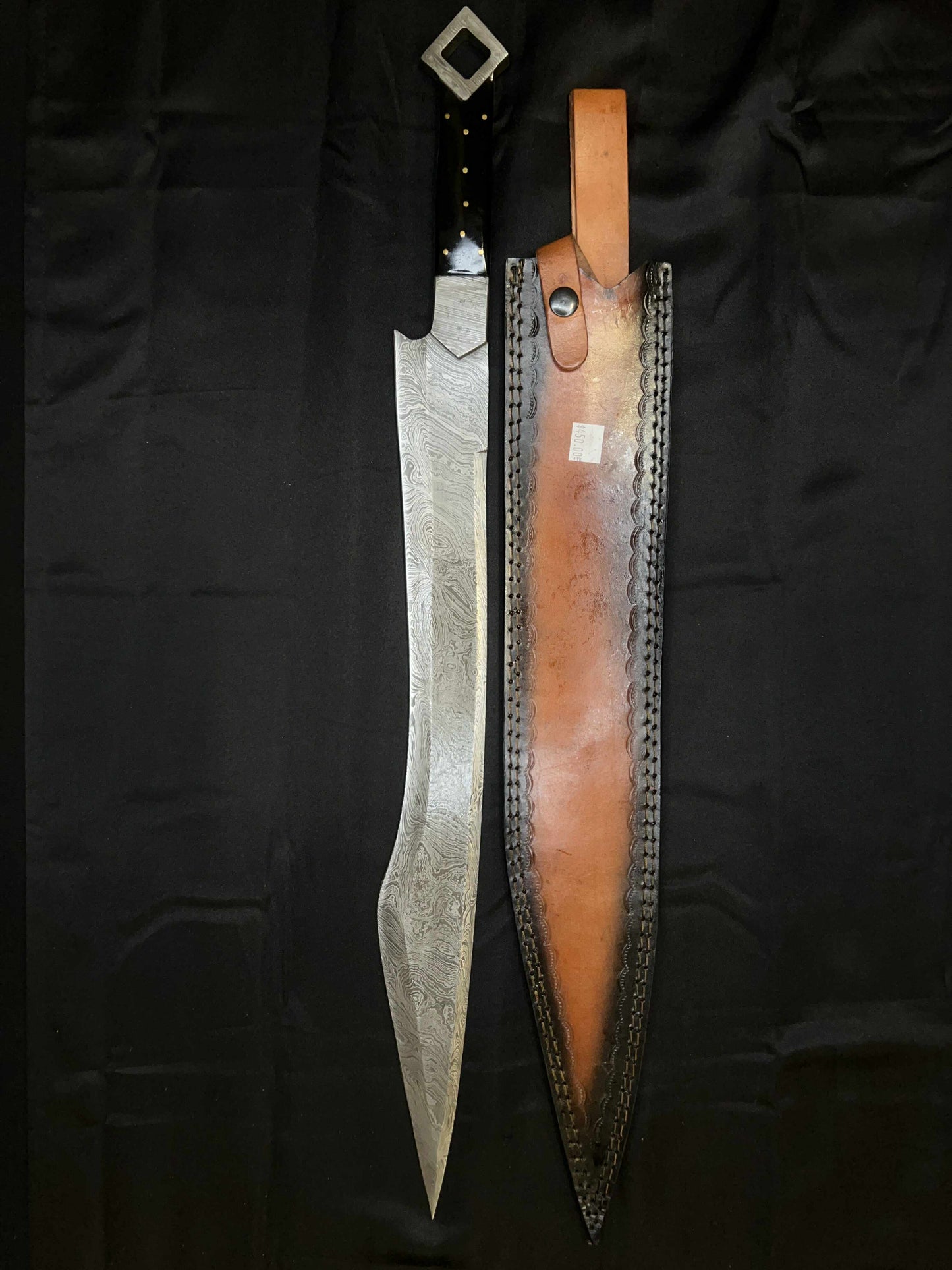 25in Trojan Full Tang Damascus Steel Sword