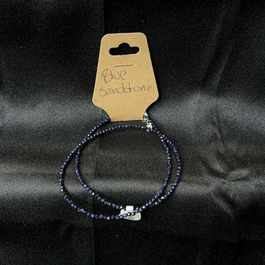 Blue Sandstone Crystaline Necklace