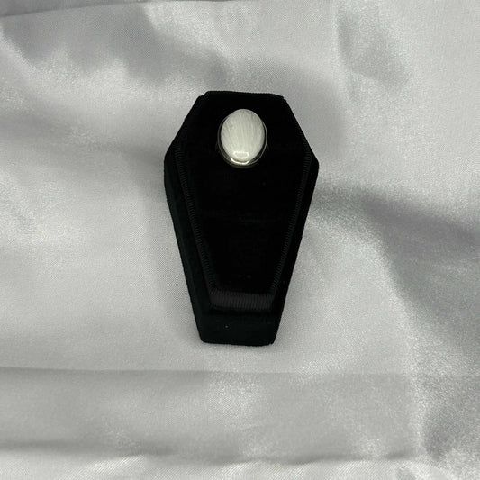 Scolecite Oval Cut in Sterling Silver Setting Ring