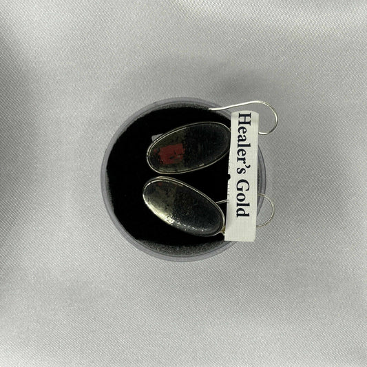Healers Gold Oval Cut Earrings in Sterling Silver
