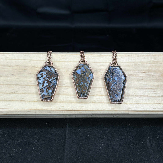 Copper Dolomite Coffin Necklace