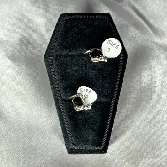 Shungite Sterling Silver Raw Cut Ring