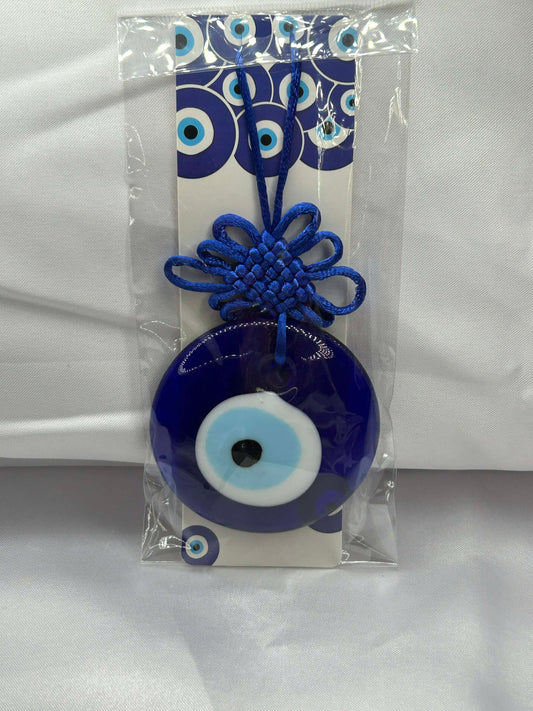 Evil Eye Glass Hanger with Lucky Knot