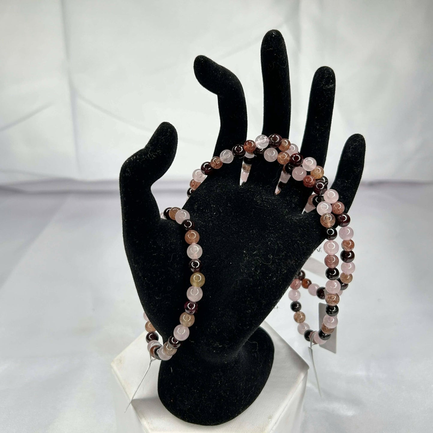 Bracelet of Strawberry/ Rose Qrtz and Garnet