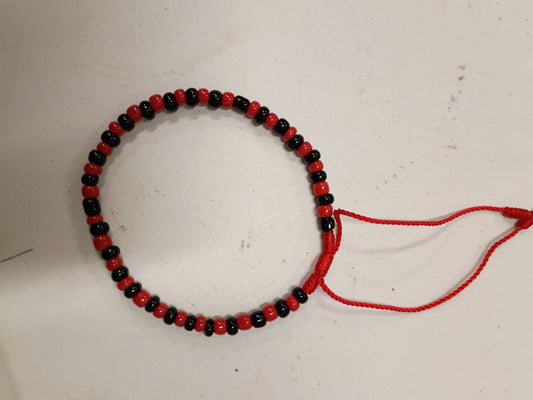 Black and Red Beaded Bracelet