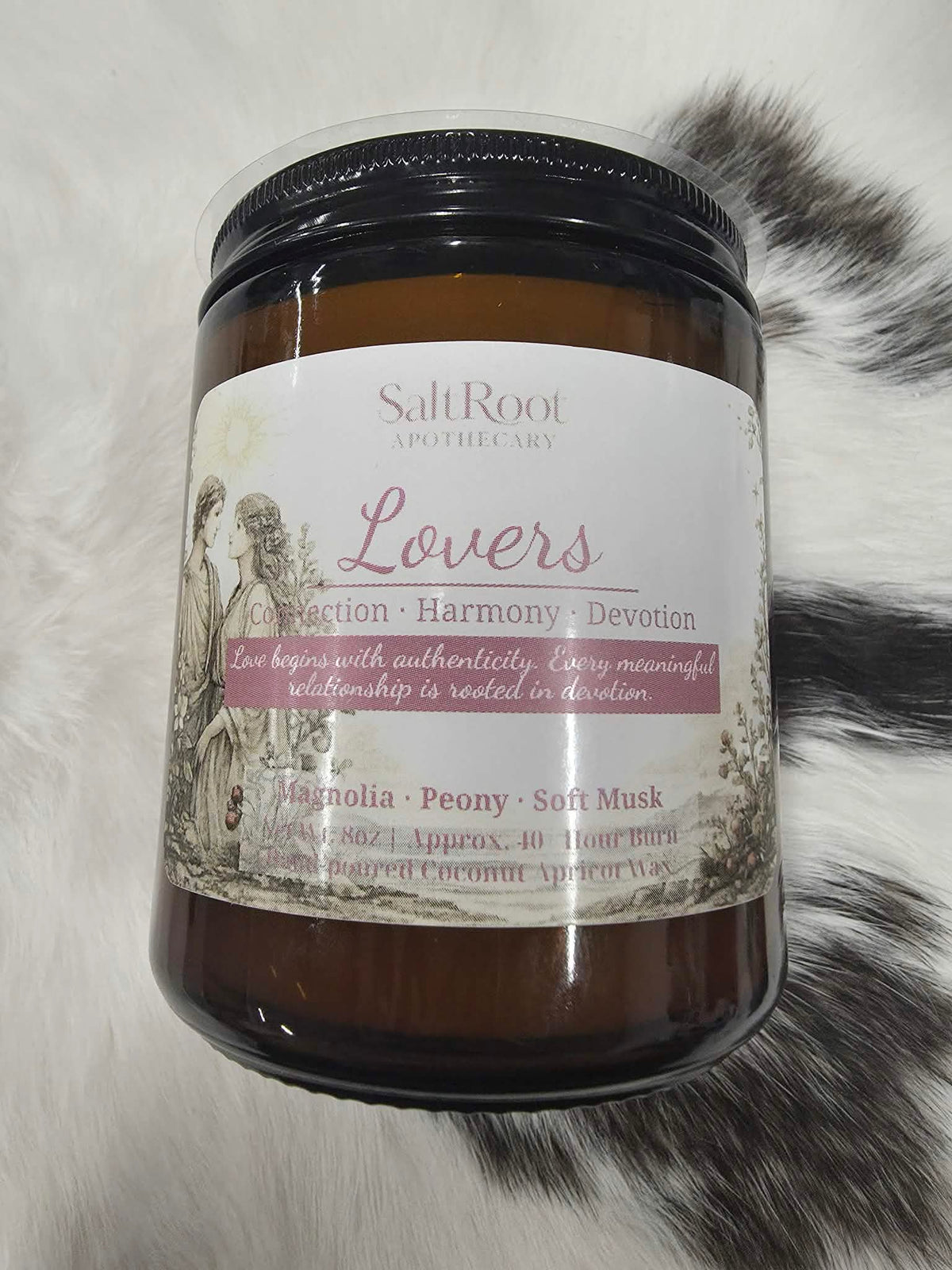 Lovers Candle 8 oz. Amber Jar