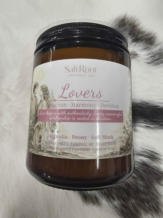 Lovers Candle 8 oz. Amber Jar