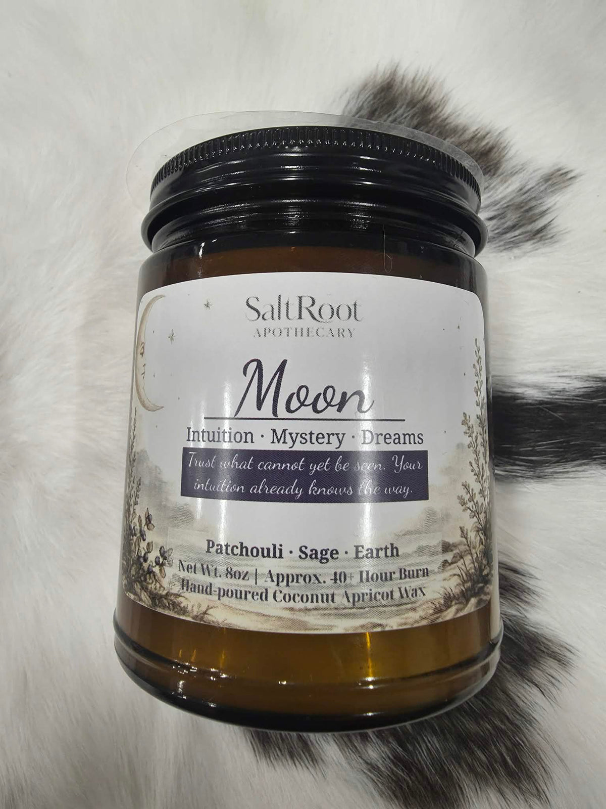 Moon Candle 8 oz. Amber Jar