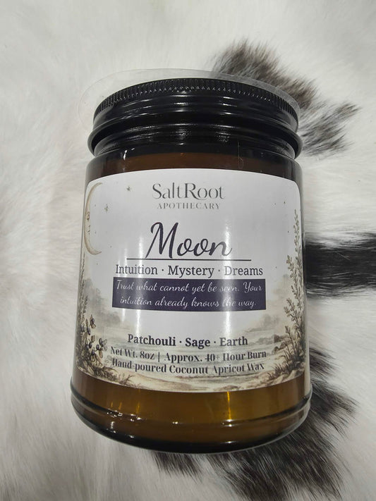 Moon Candle 8 oz. Amber Jar