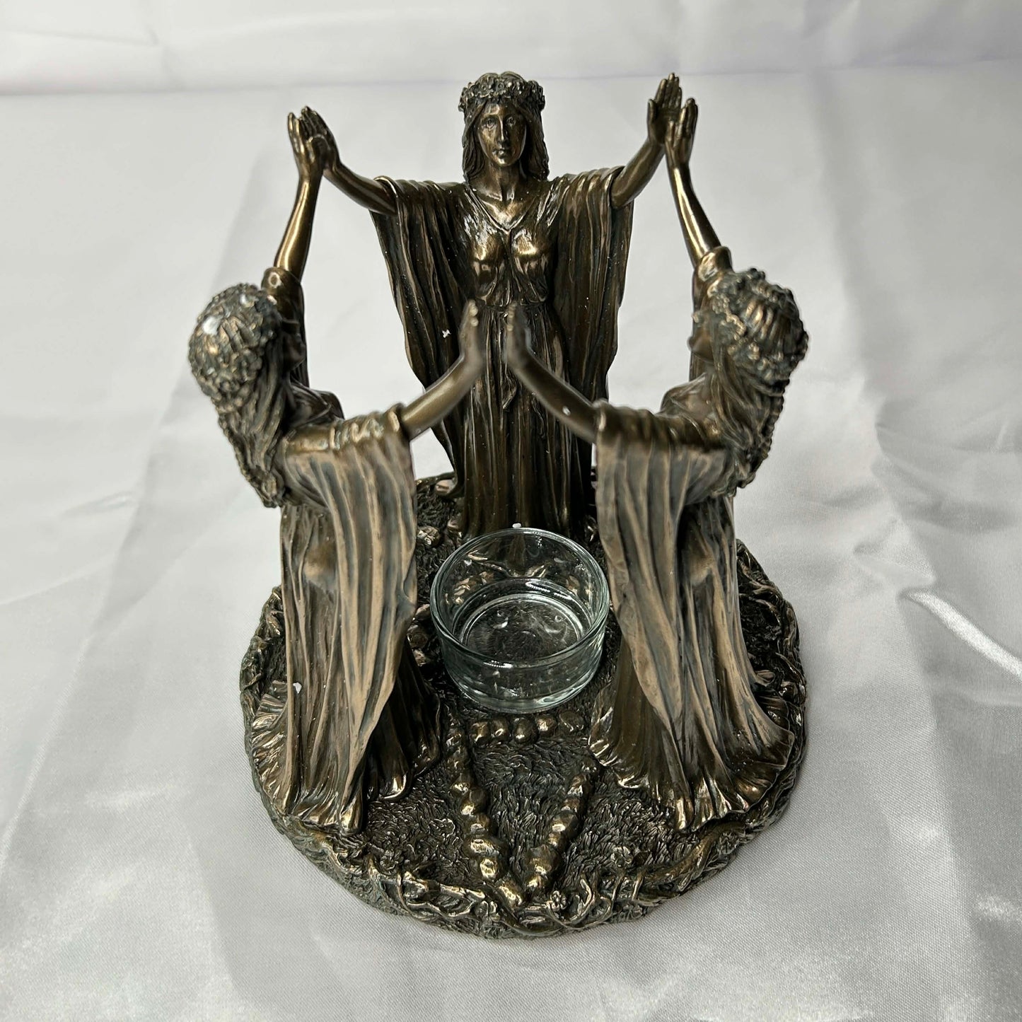 Bronze Triple Goddess Candle Holder