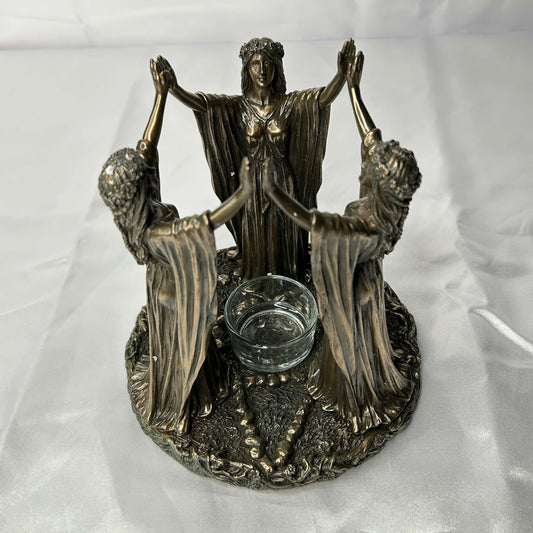 Bronze Triple Goddess Candle Holder