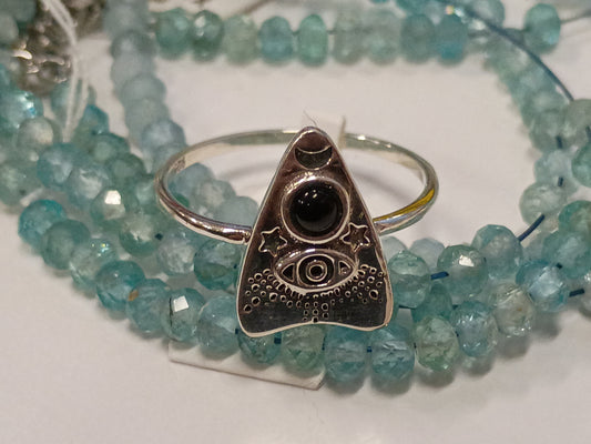 Onyx Planchet Ring 9.25 Sterling Silver