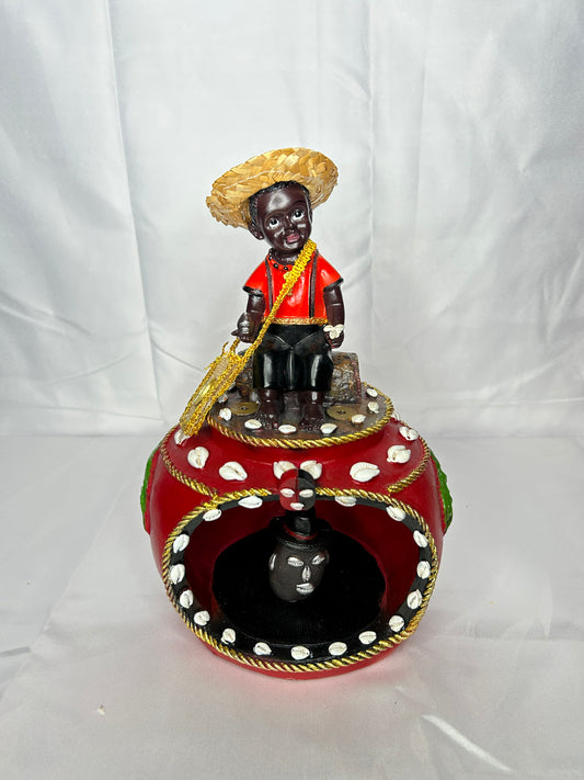 Baby Eleggua on House with Head 10" Statue