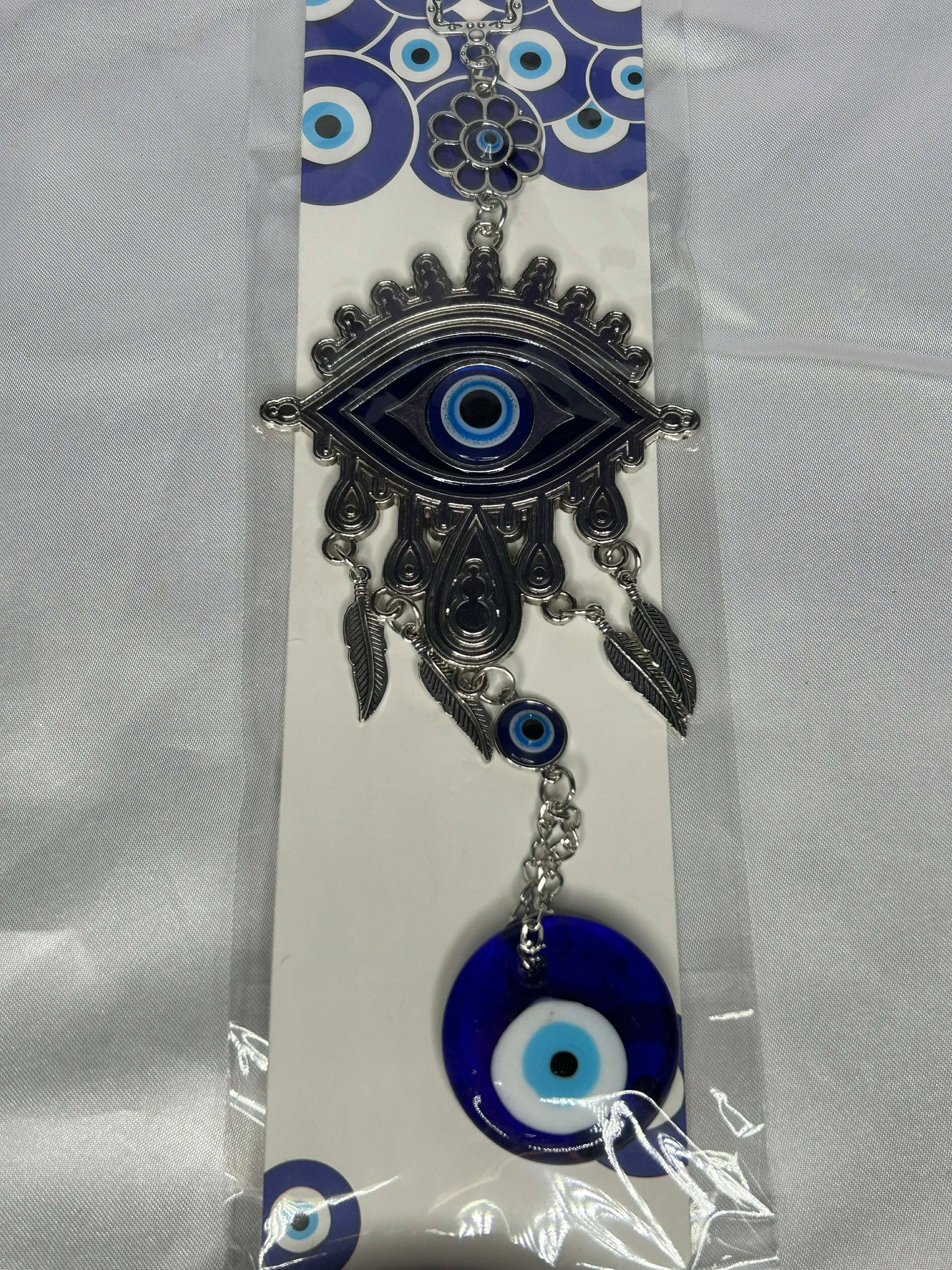 Evil Eye with Big Eye Feather Charm Wind Chime