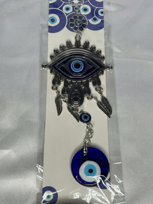 Evil Eye with Big Eye Feather Charm Wind Chime