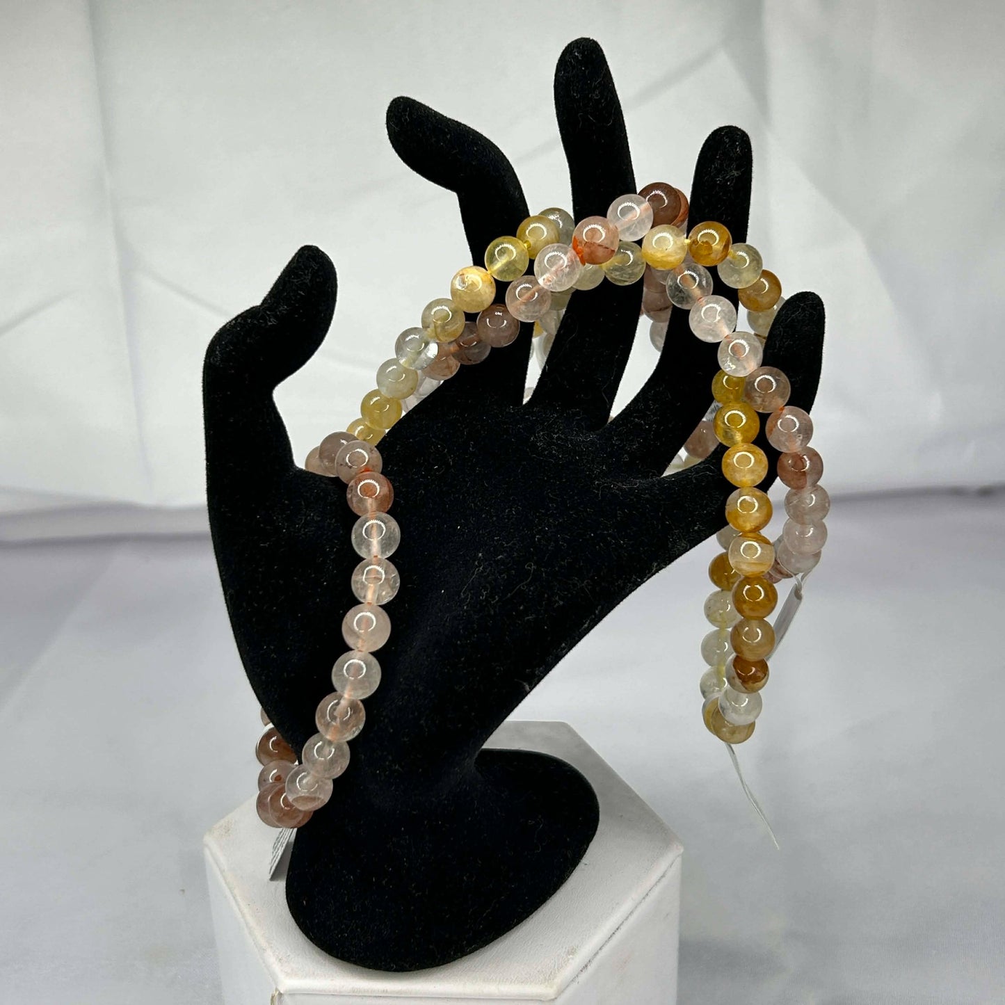 Copper and Gold Rutilated Quartz Bracelet (8mm)