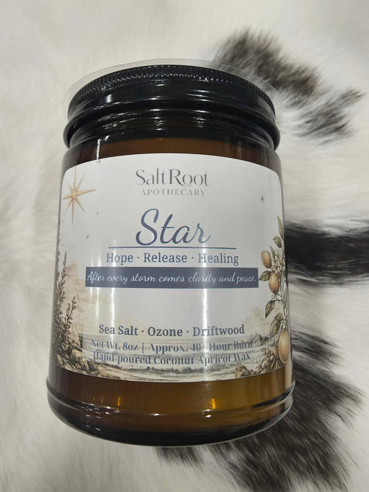 Star Candle 8 oz. Amber Jar