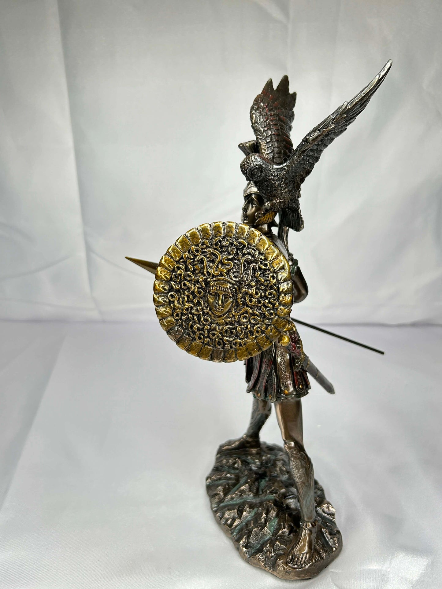 Metal Greek Goddess Athena 10in Statue