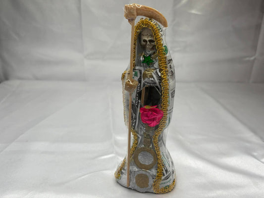 Dollar Bill Santa Muerte 8" Statue