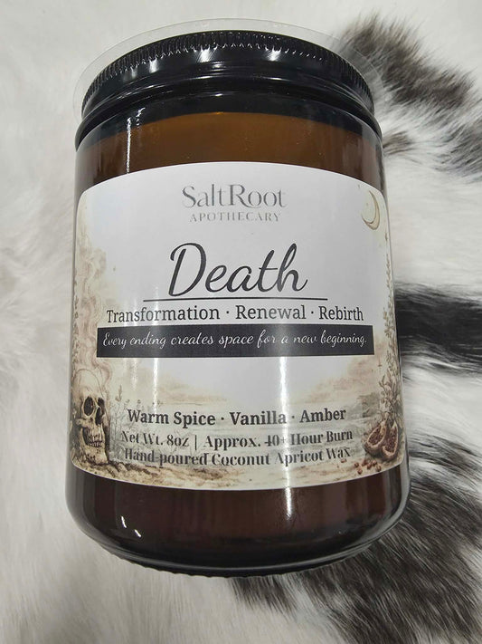 Death Candle 8 oz. Amber Jar