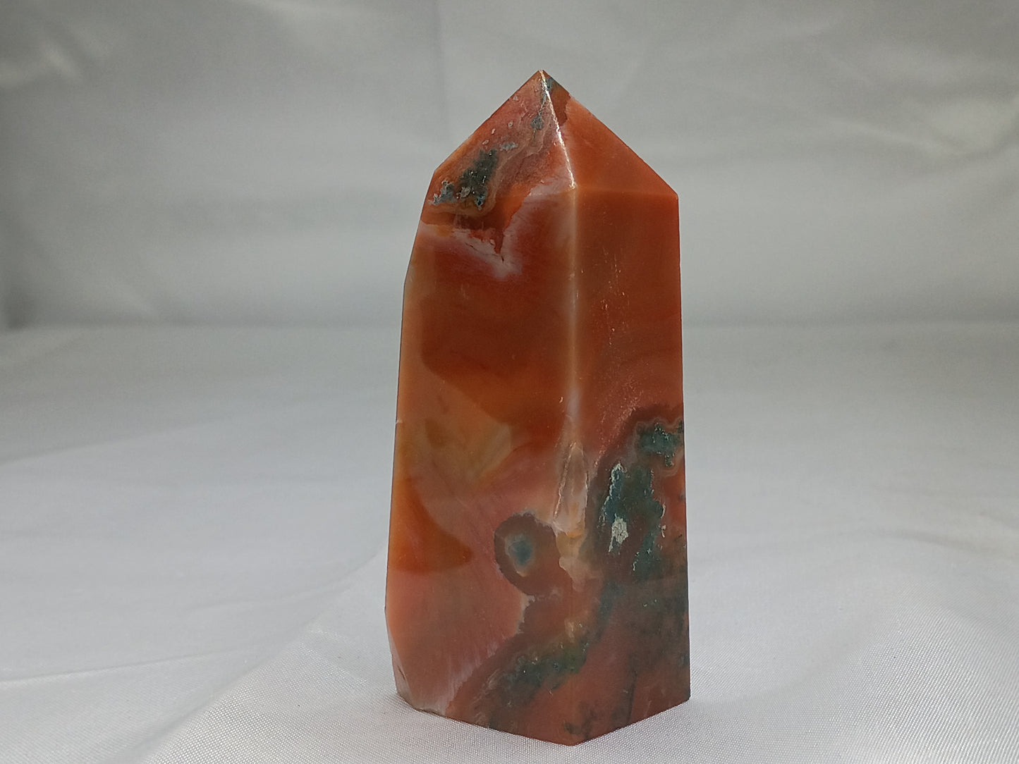 Blue Apatite in Carnelian Tower