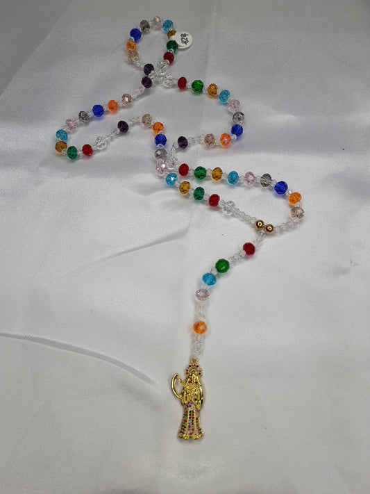 Light Rainbow Santa Muerte Rosary