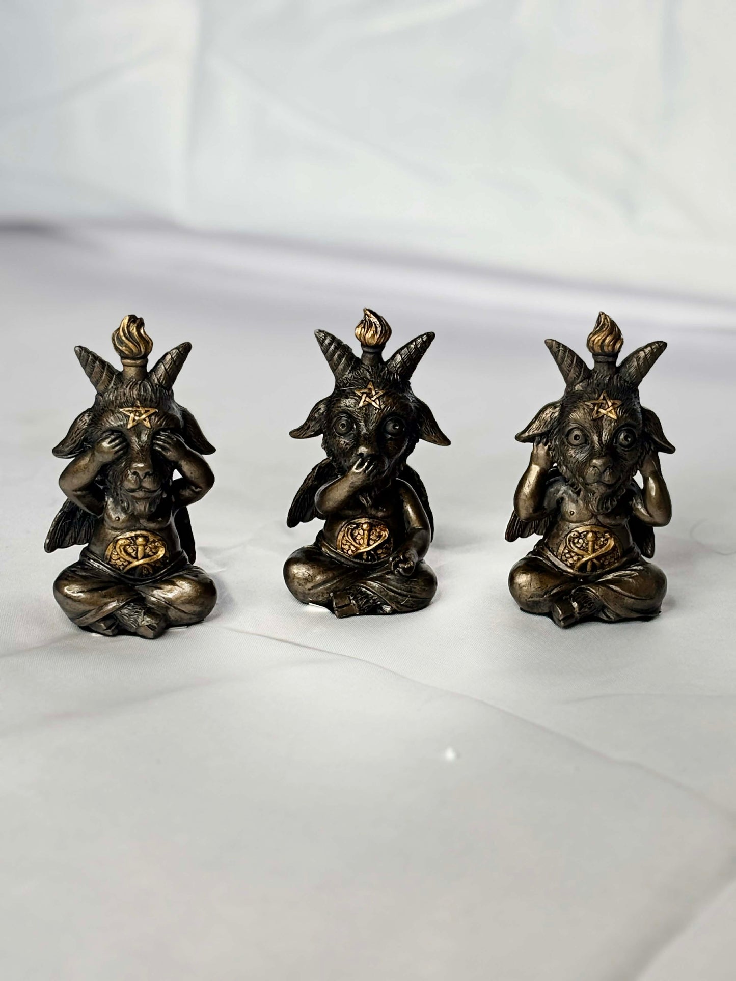 Baphomet See,Hear, and Speak No Evil 3 in Statue Set