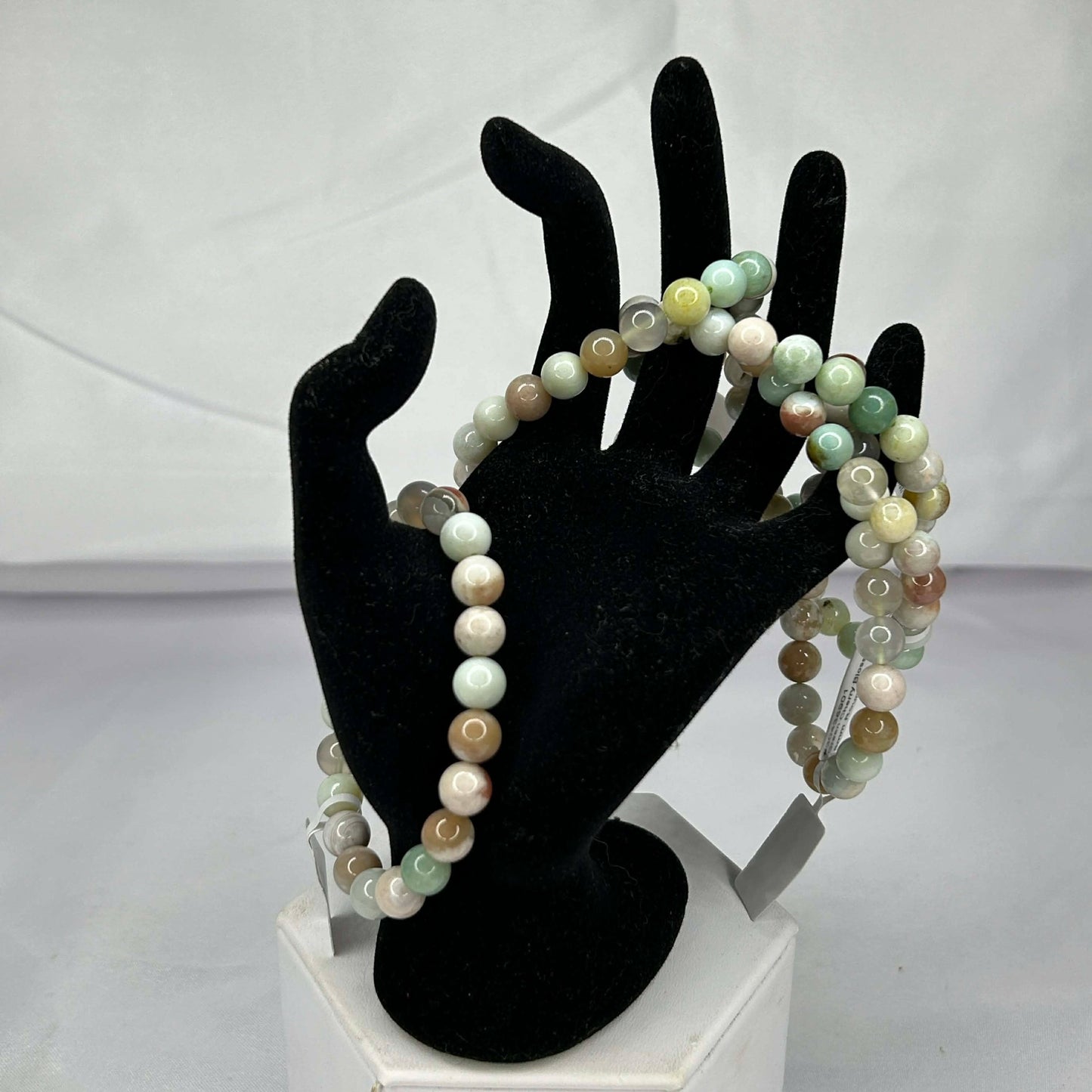 Bracelet of Green Cherry Blossom Agate