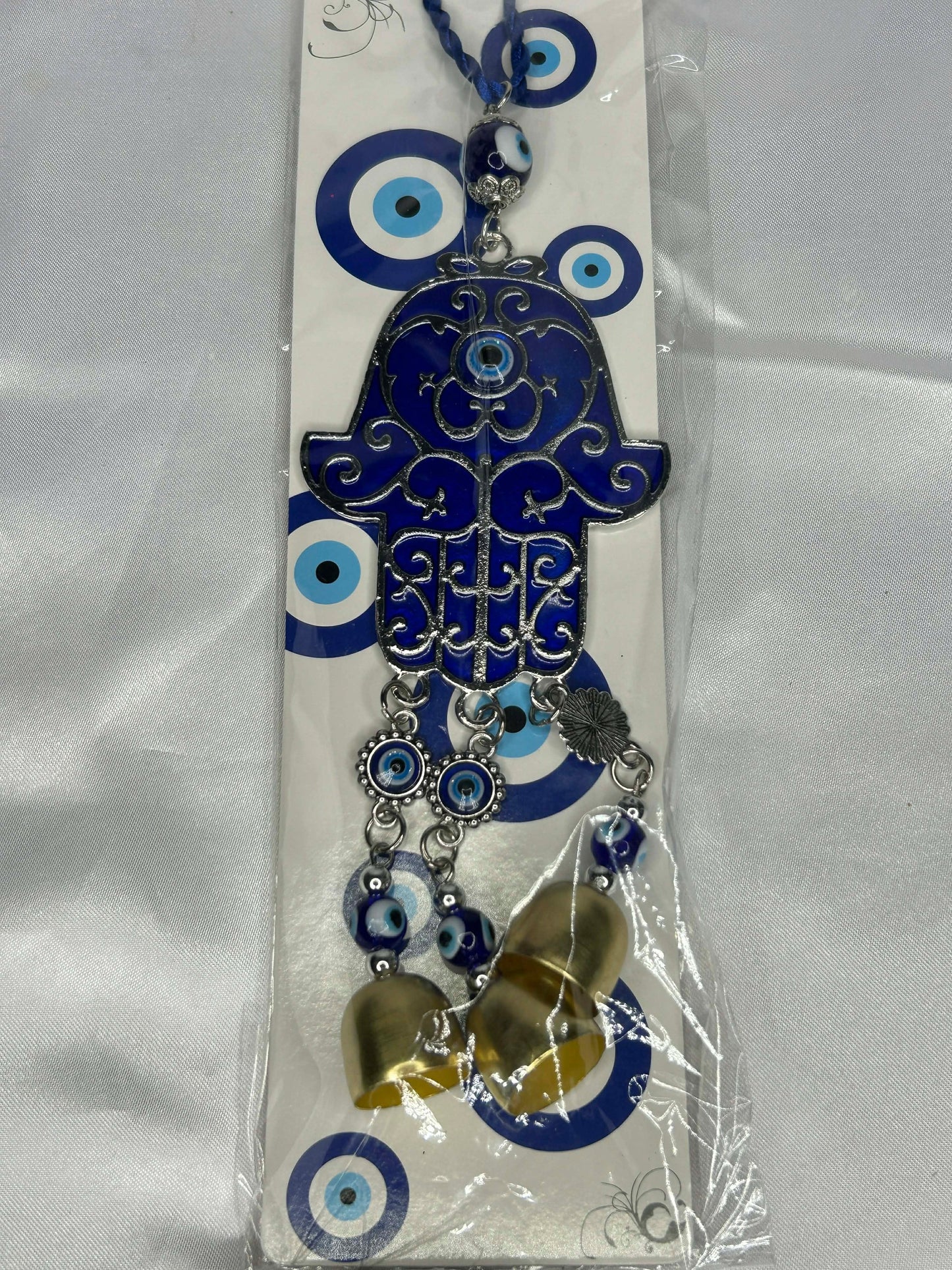 Evil Eye Hamsa Hand with Bells Wind Chime