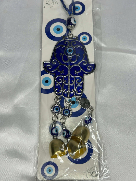 Evil Eye Hamsa Hand with Bells Wind Chime