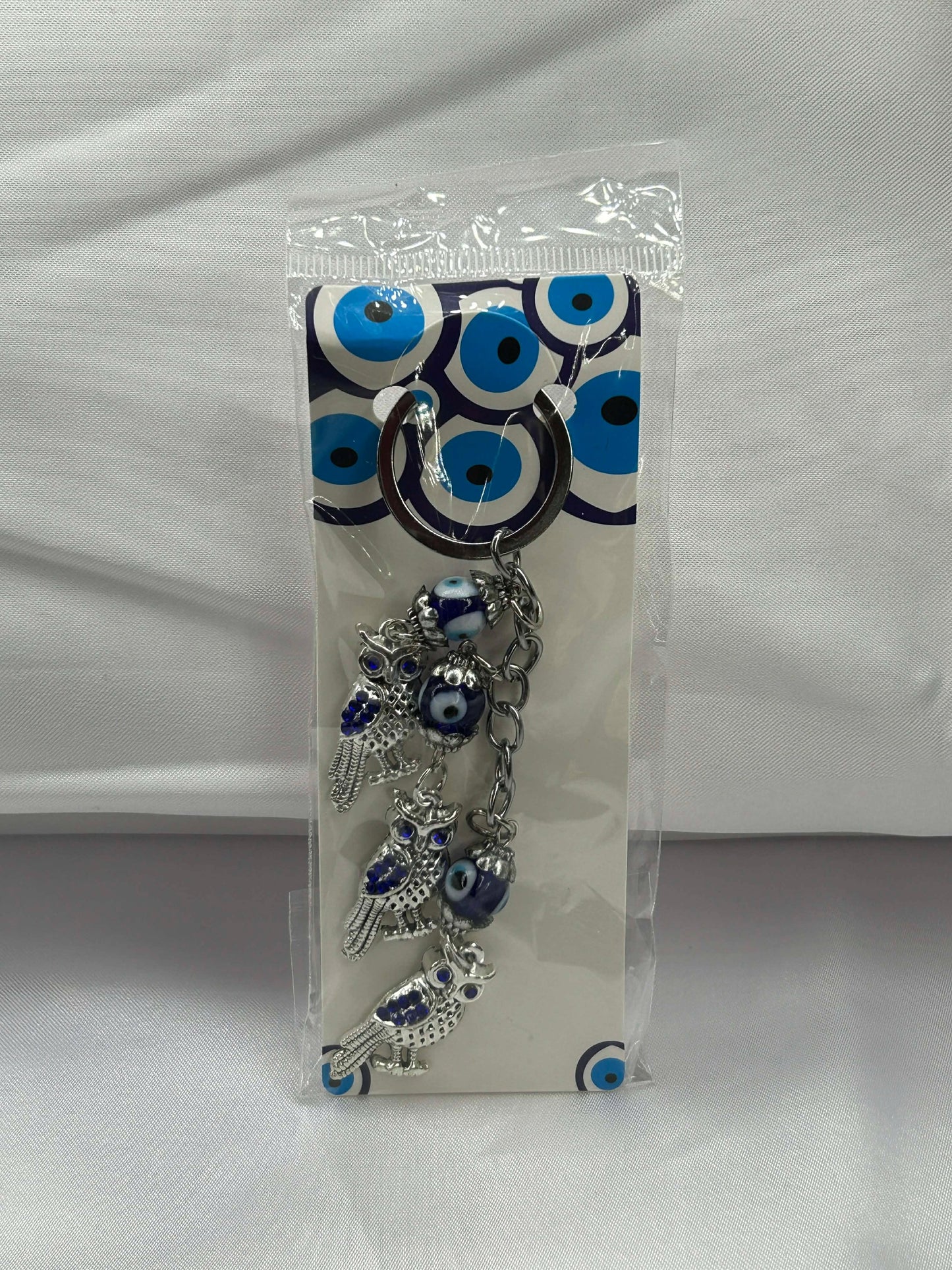 Evil Eye Owl Dangle Keychain