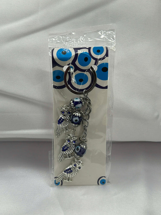 Evil Eye Owl Dangle Keychain