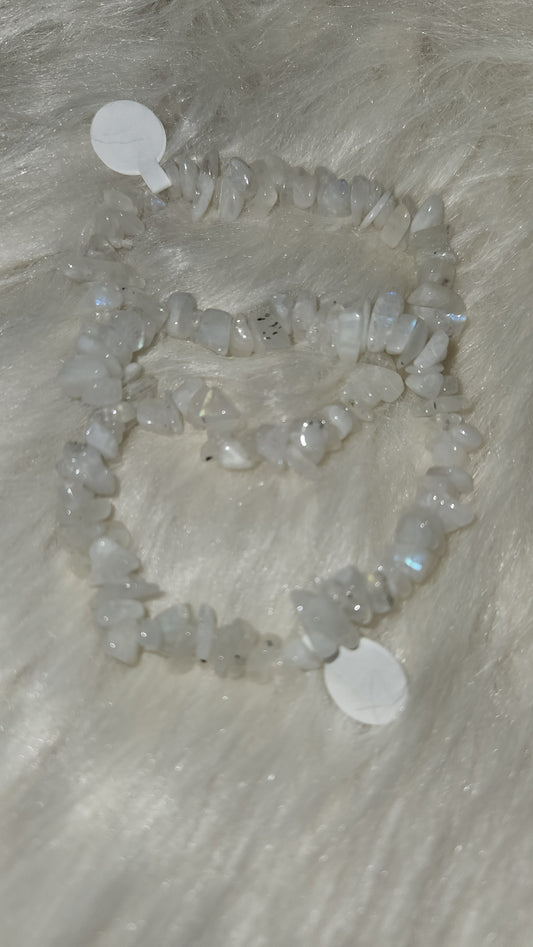 White moonstone chip bracelet