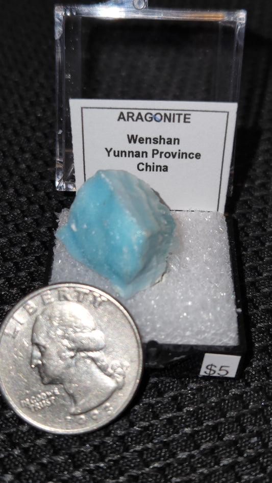 Blue Aragonite - Wenshan Yunnan Prov., China