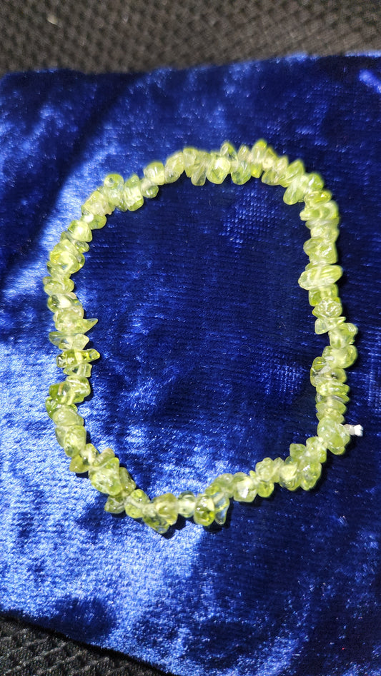 Peridot chip bracelet