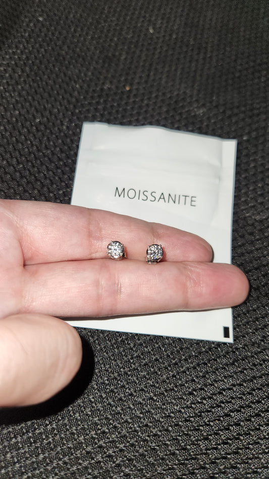 Moissanite earrings sterling silver (925)