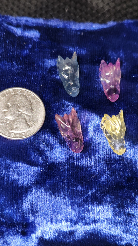 Mini fluorite dragon head