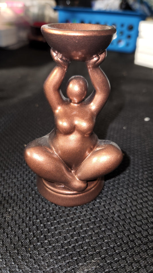 Bronze goddess sphere holder