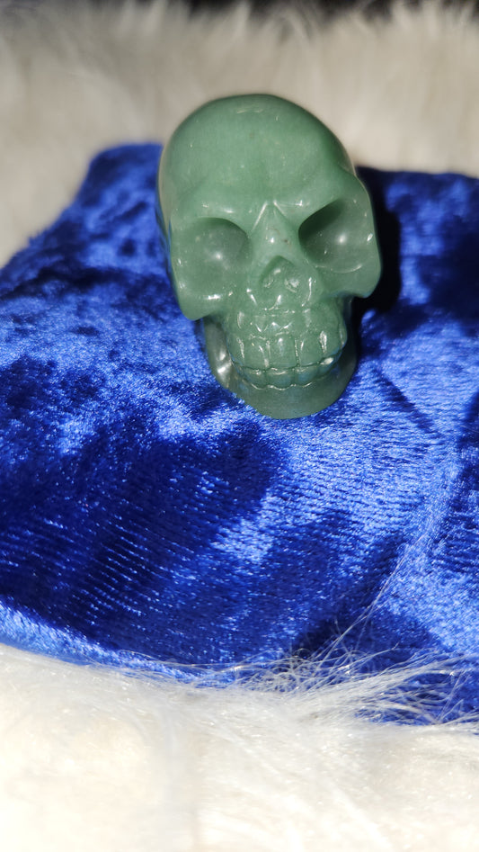 Green jade 2" skull